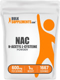 BulkSupplements NAC polvo en envase de 1 kg, listo para batidos