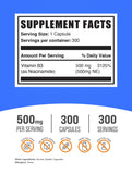 BulkSupplements Niacinamida, etiqueta clara, información transparente y dosis diarias