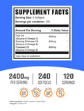 BulkSupplements Omega 3-6-9 Cápsulas Blandas, cápsulas cercanas, fácil de tragar.