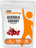 BulkSupplements Acerola Cereza Polvo, taza de medición para dosis diaria fácil.
