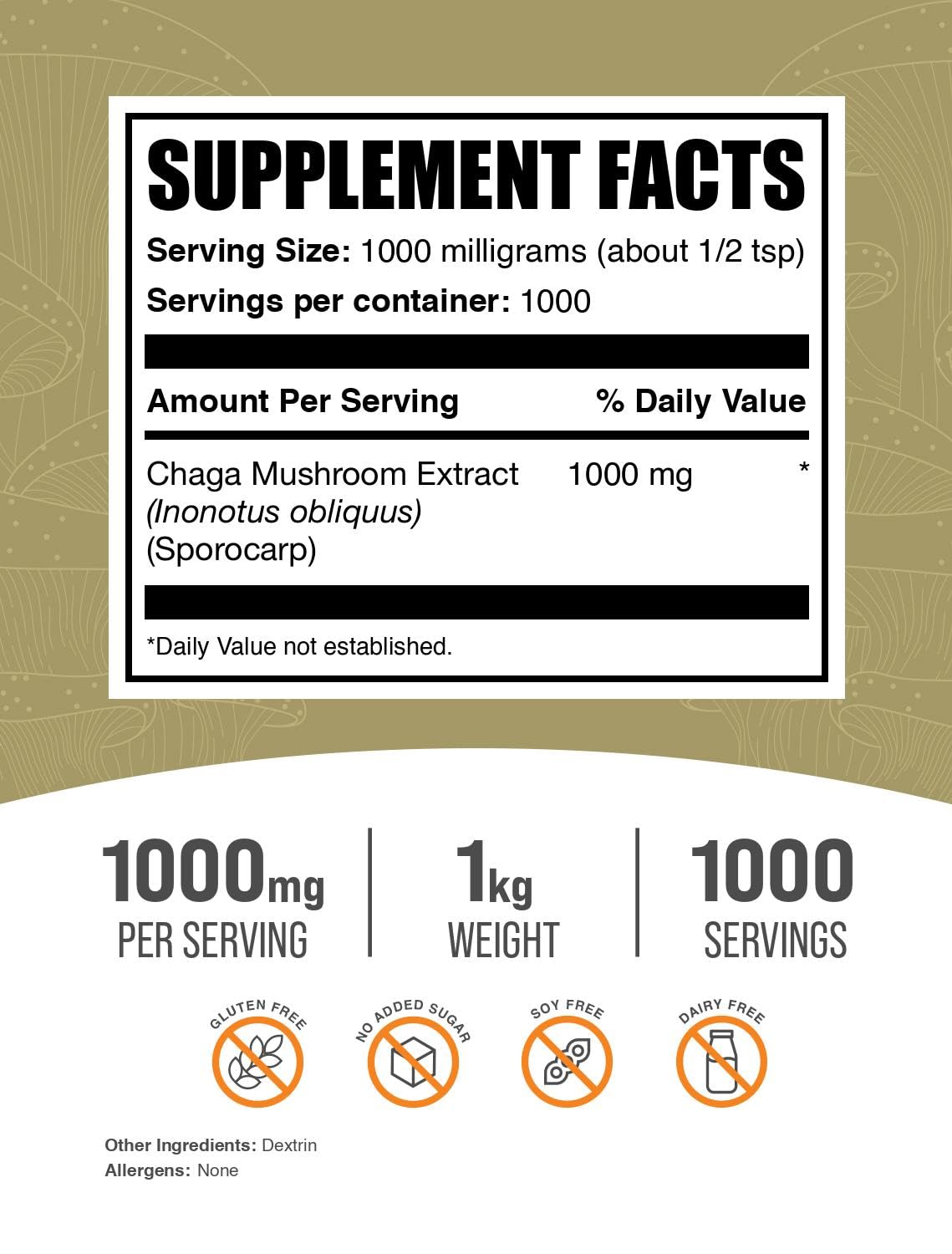 Bulksupplements chaga para batidos diarios y recetas fáciles