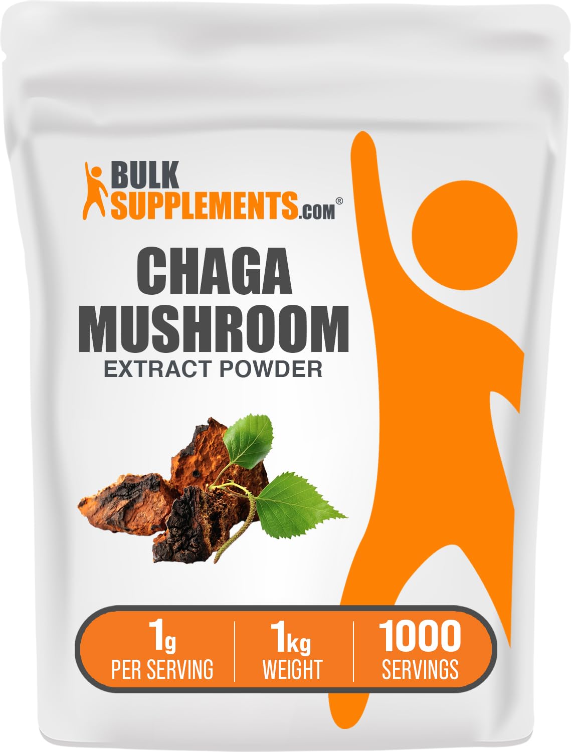 Bulksupplements chaga polvo extracto 1 kg para batidos antioxidantes