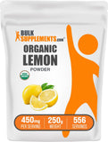 BulkSupplements Polvo limón orgánico en bote, fuente natural de vitamina C para batidos
