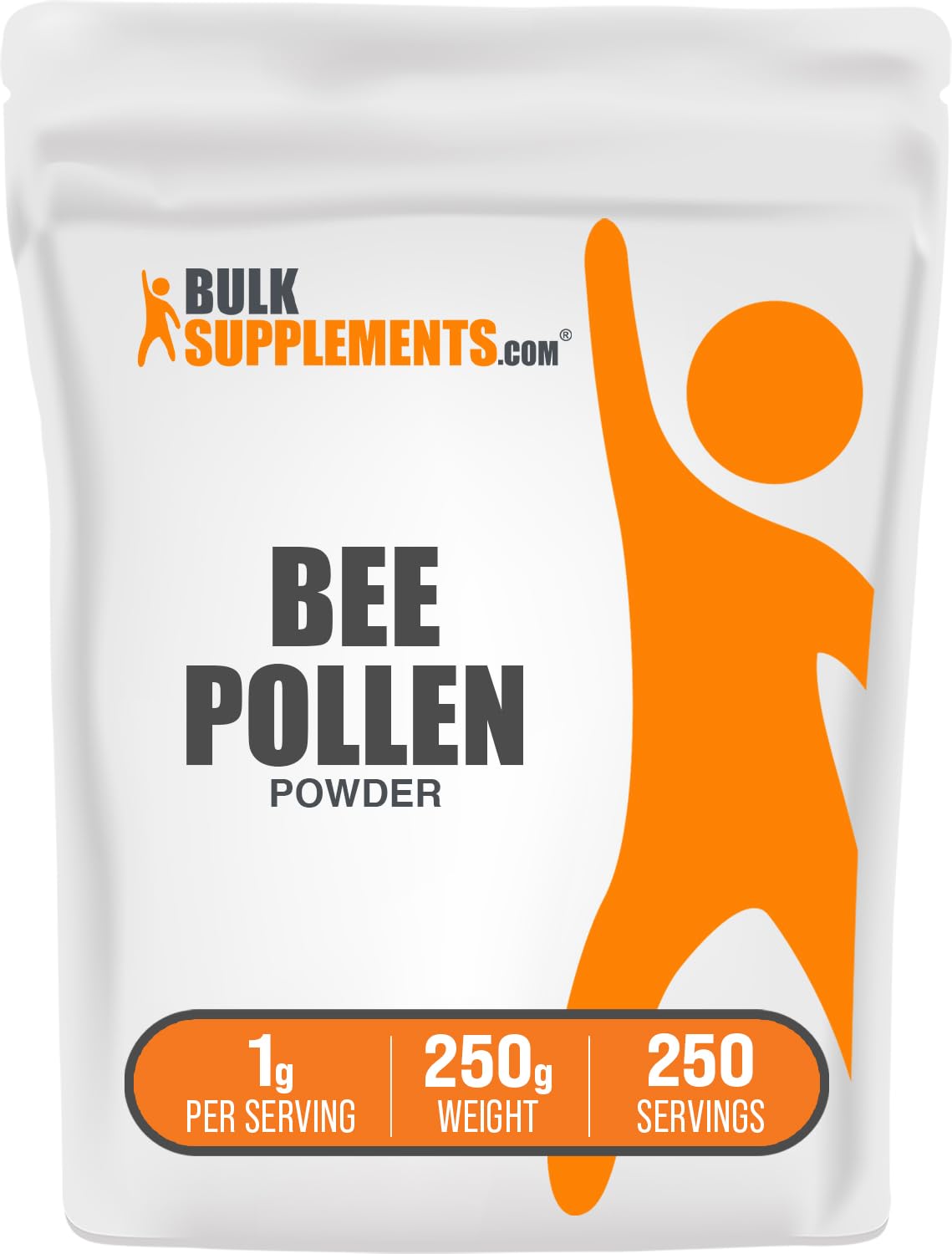 Polvo BulkSupplements de polen de abeja para energía diaria y nutrición.