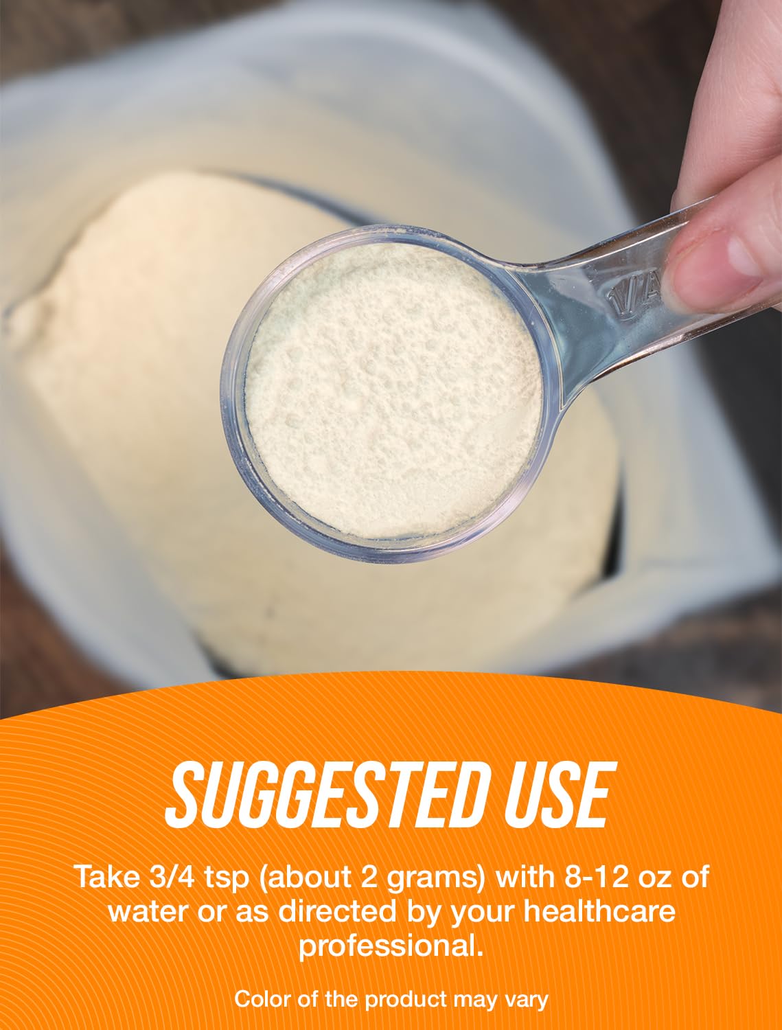 Porción de 2 g OKG para entrenamientos con batidos.