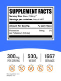 BulkSupplements Potasio Citrato Polvo, hidratación óptima durante el entrenamiento diario.