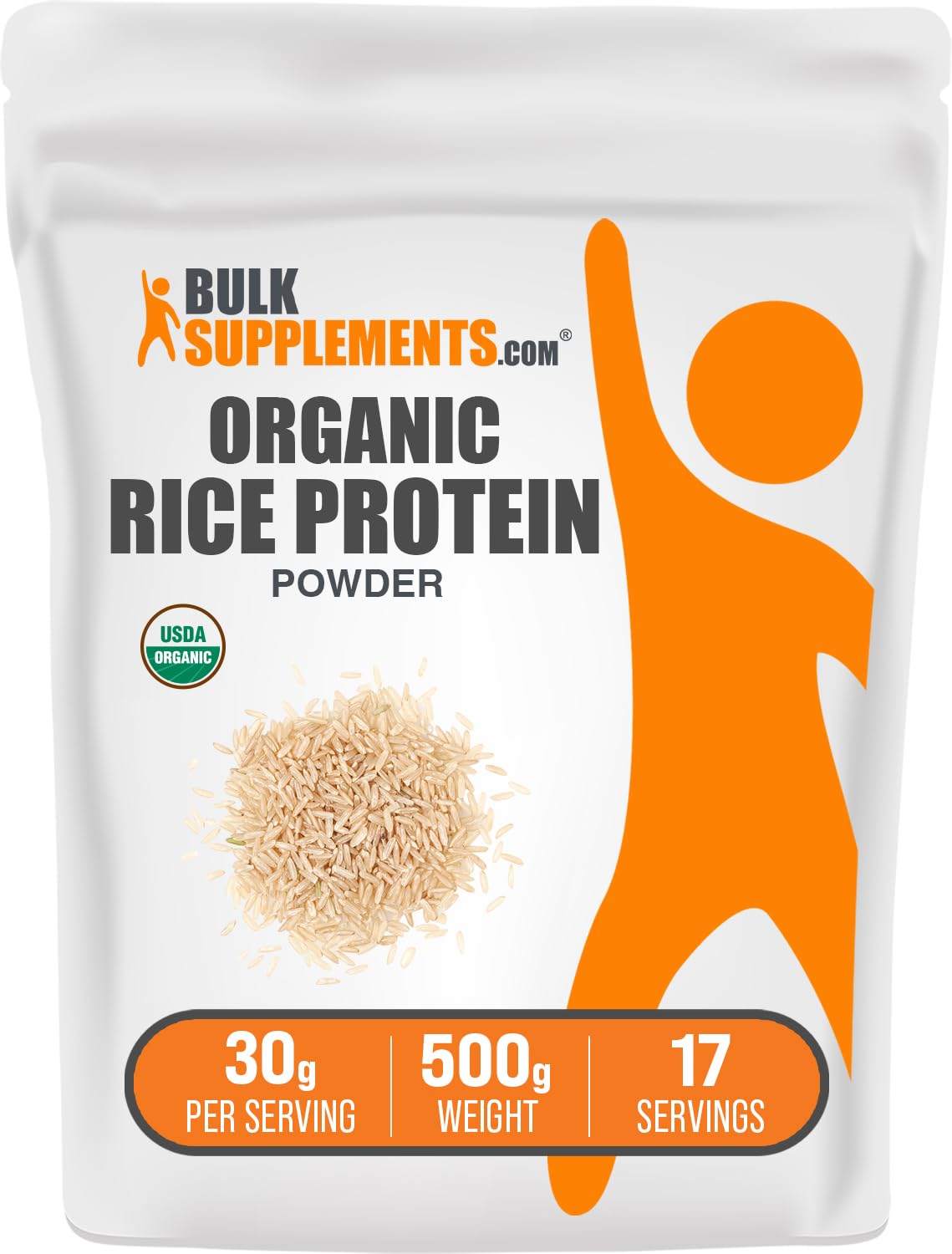 BulkSupplements proteína de arroz orgánica en batido para nutrición diaria