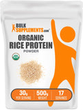 BulkSupplements proteína de arroz orgánica en batido para nutrición diaria