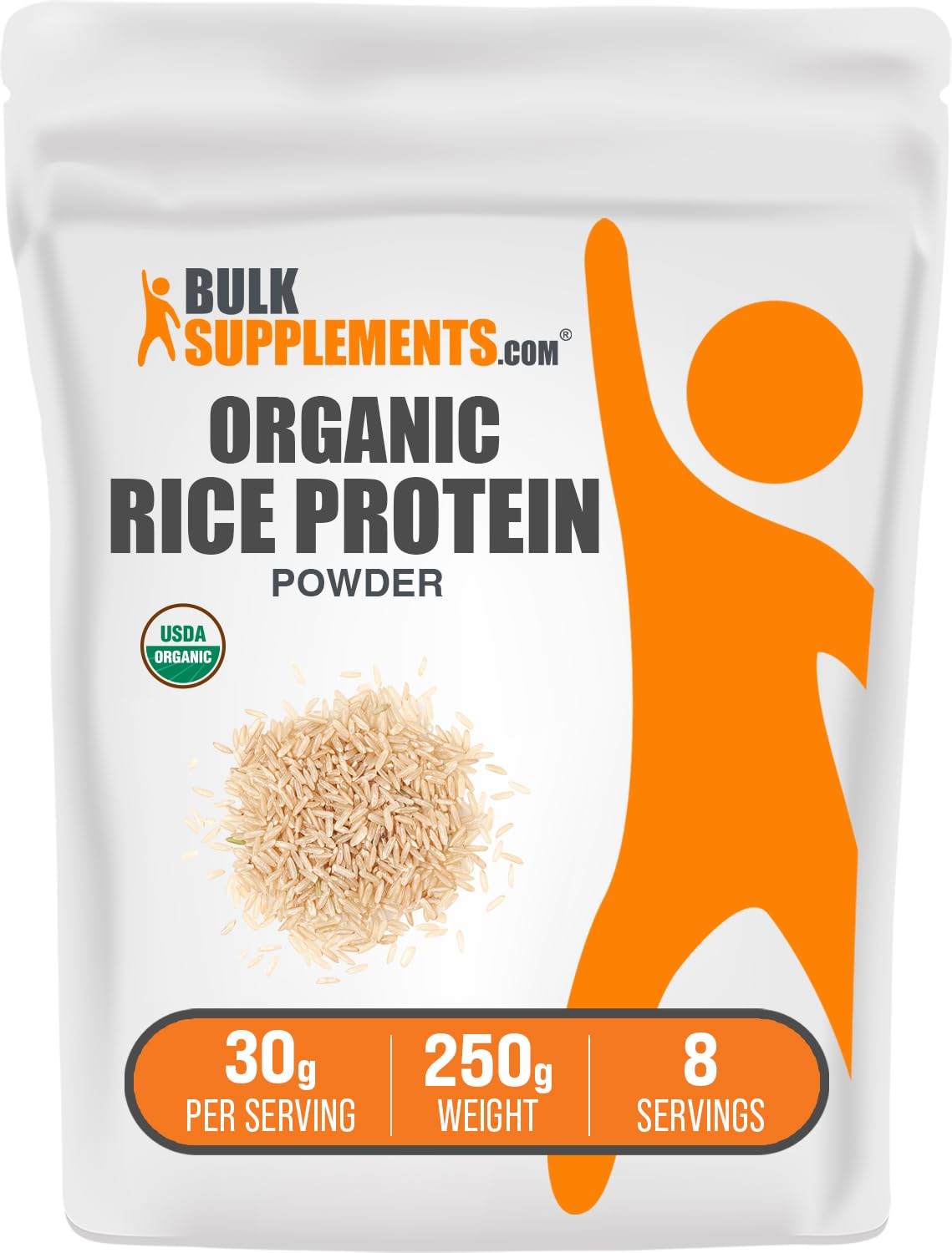 BulkSuppressments Proteína de arroz orgánica sin sabor, ideal para batidos veganos.
