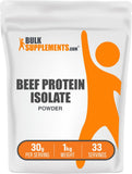 BulkSupplements Proteína de carne aislada sin lactosa en bote para deportistas.