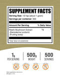 BulkSupplements Reishi polvo extracto, textura fina para mezclar en comidas.