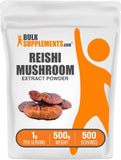 BulkSupplements Reishi polvo extracto en bote, perfecto para batidos diarios.