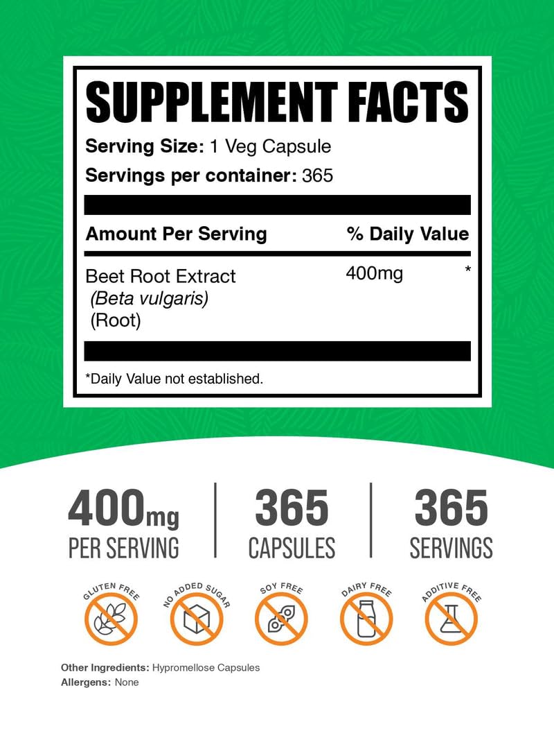 BulkSupplements remolacha en etiqueta clara para compras conscientes