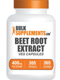 BulkSupplements remolacha en frasco de cápsulas 400 mg para la rutina diaria