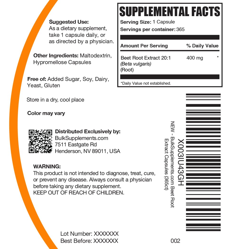 BulkSupplements remolacha embalaje exterior visible para verificar autenticidad