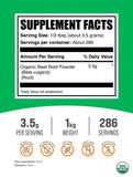 BulkSupplements remolacha orgánica polvo en taza con bebida.