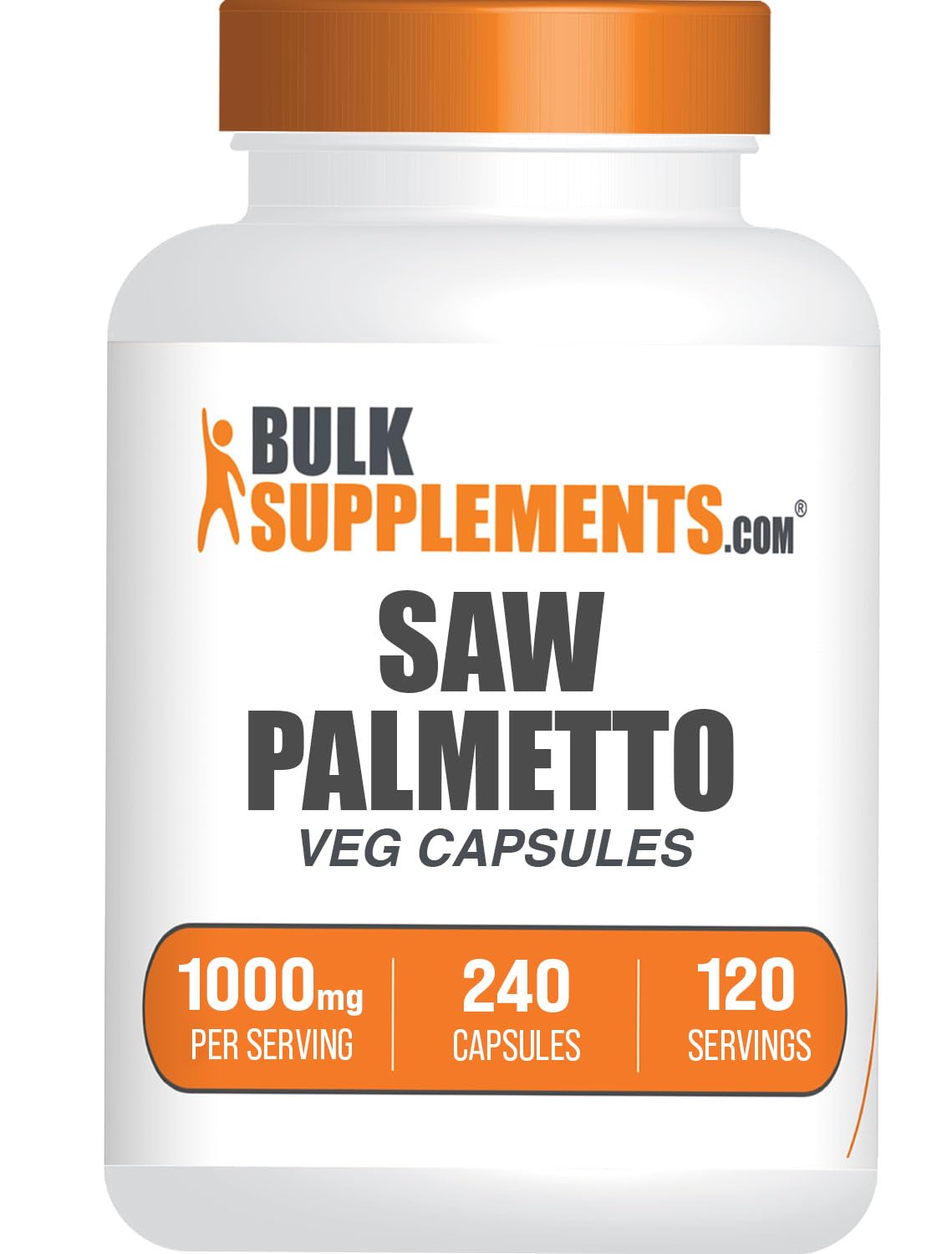 BulkSupplements Saw Palmetto Extract cápsulas, botella para uso diario de bienestar