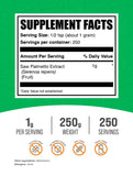 BulkSupplements Saw Palmetto Extract Powder en frasco, complemento herbal diario.
