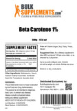 BulkSupplements Beta Caroteno Polvo: apto para dietas sin gluten