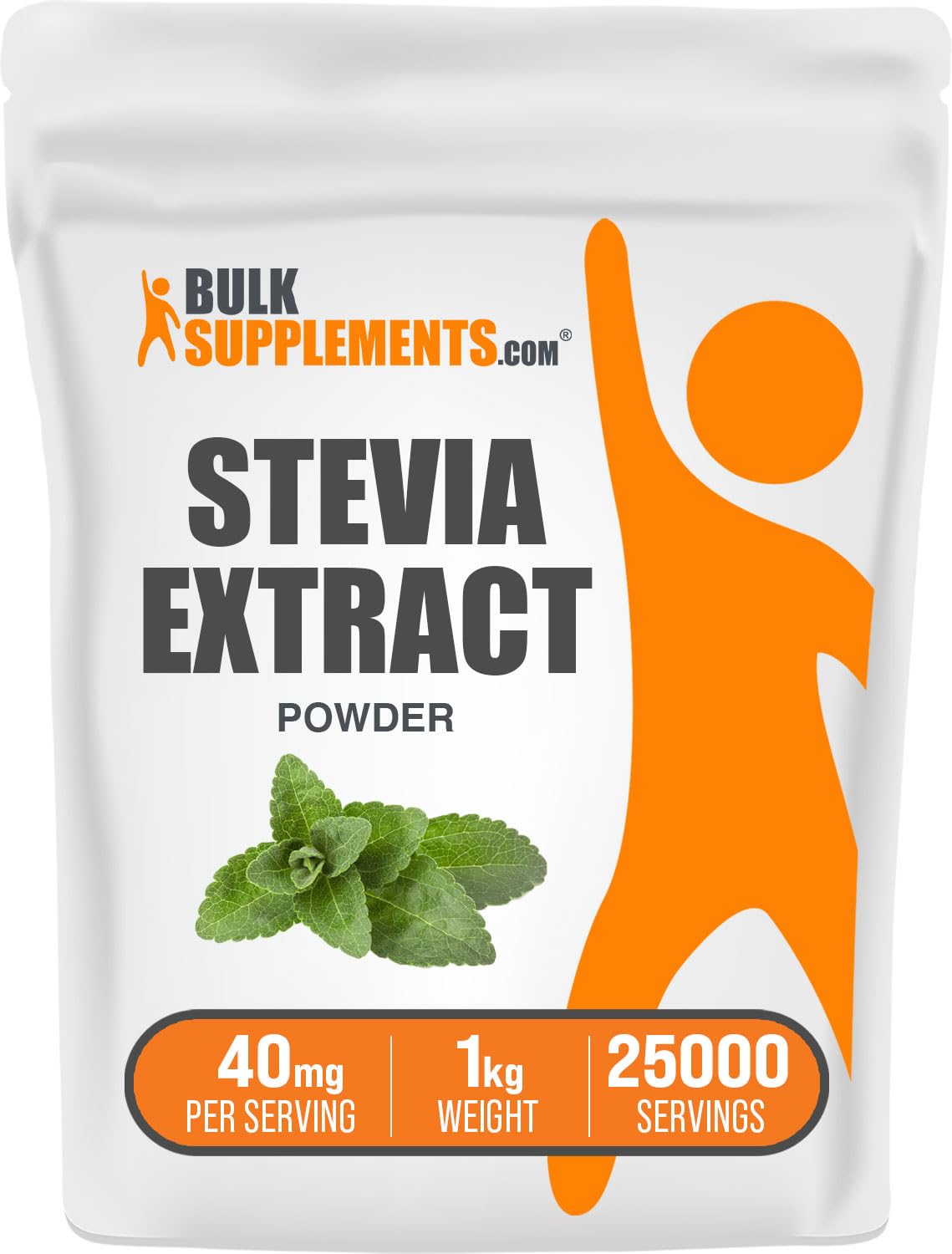 BulkSupplements Stevia Extract Powder, uso en cocina para endulzar sin calorías.