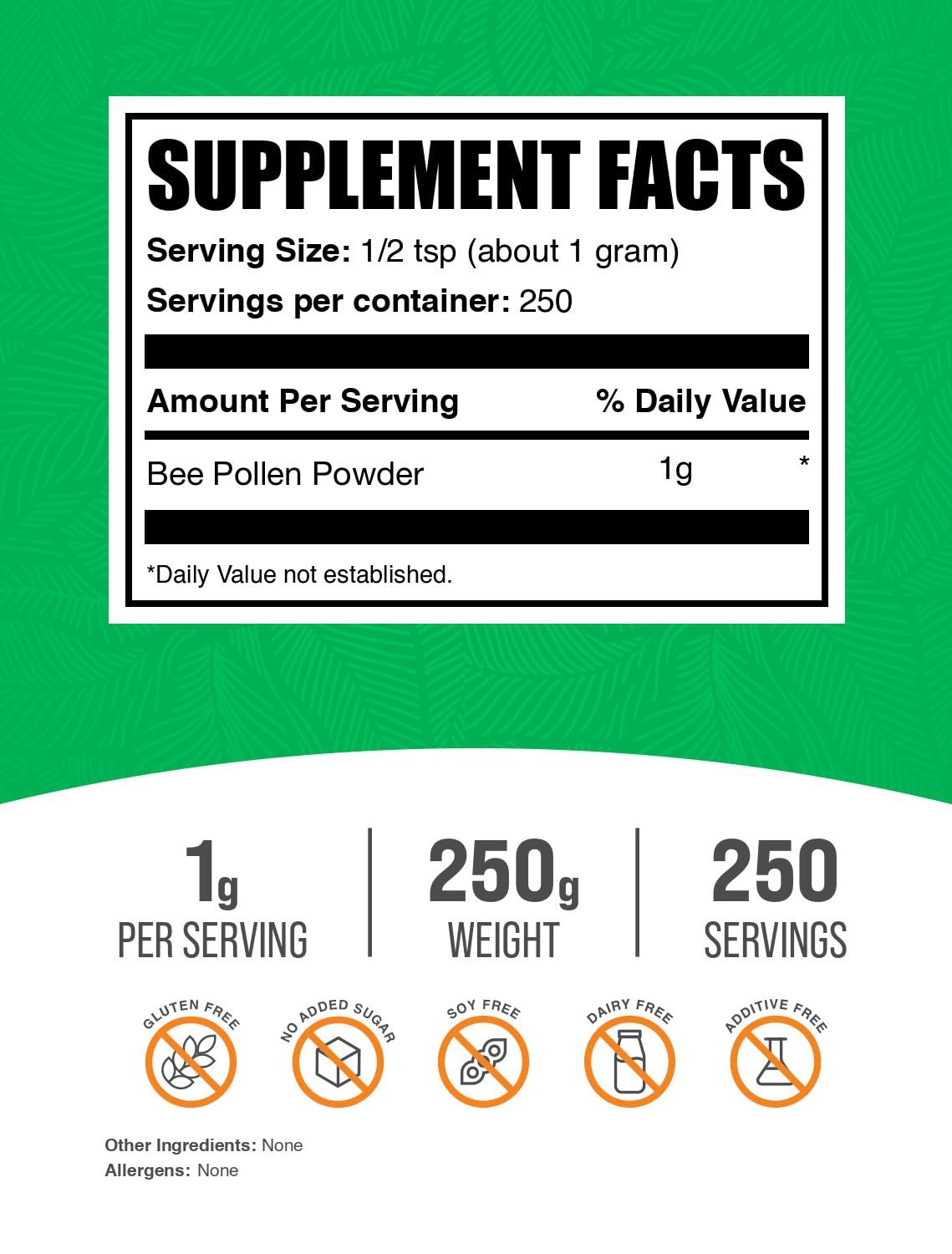 Batido matutino con polen de abeja BulkSupplements para vitalidad.