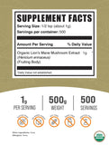BulkSupplements Melena de León, textura polvo seco, ideal para mezclar en batidos.