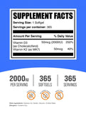 Bulksupplements etiqueta de vitamina D3 y K2, fácil identificación en la rutina