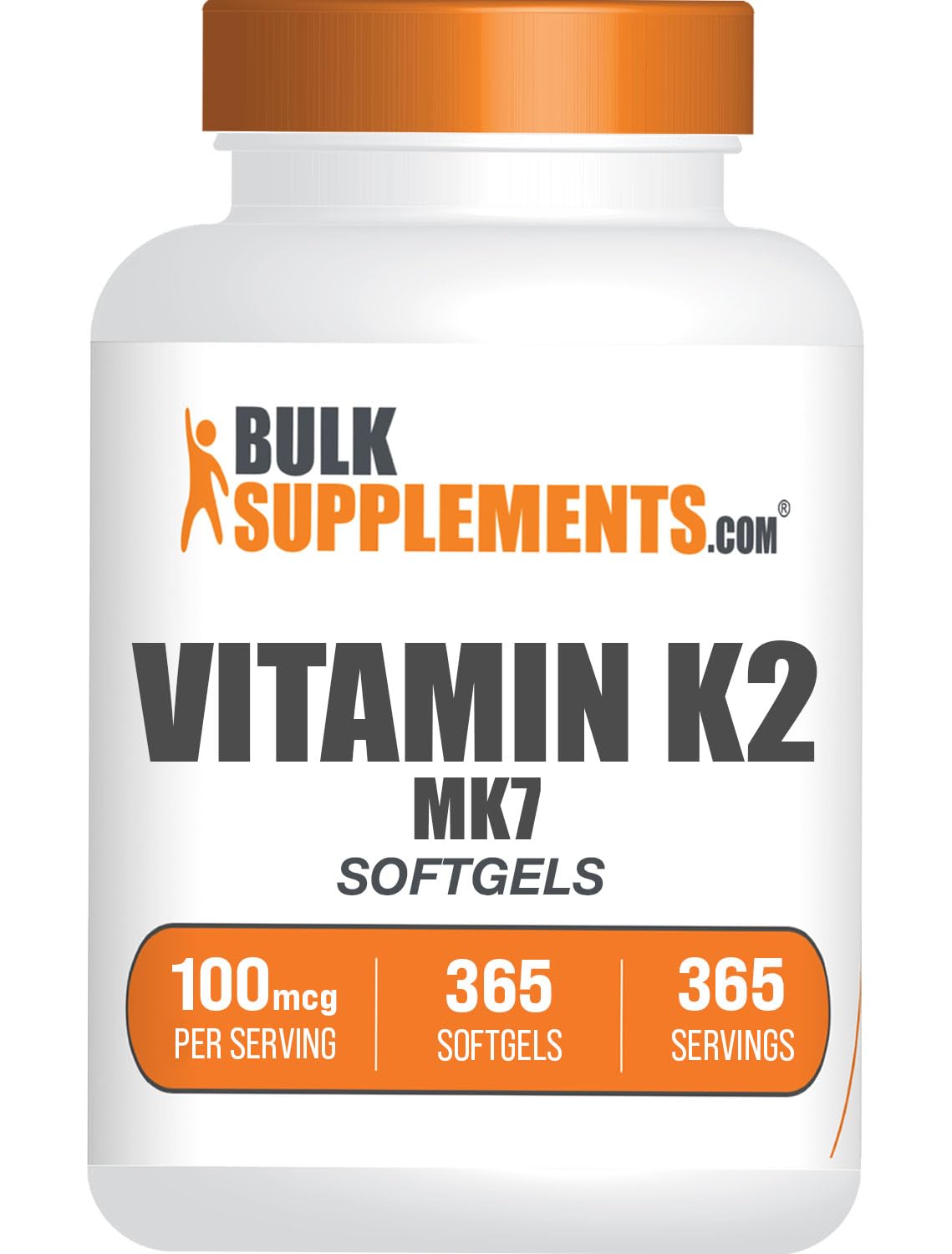 BulkSupplements vitamina K2 MK7 cápsulas suaves para apoyo diario de bienestar