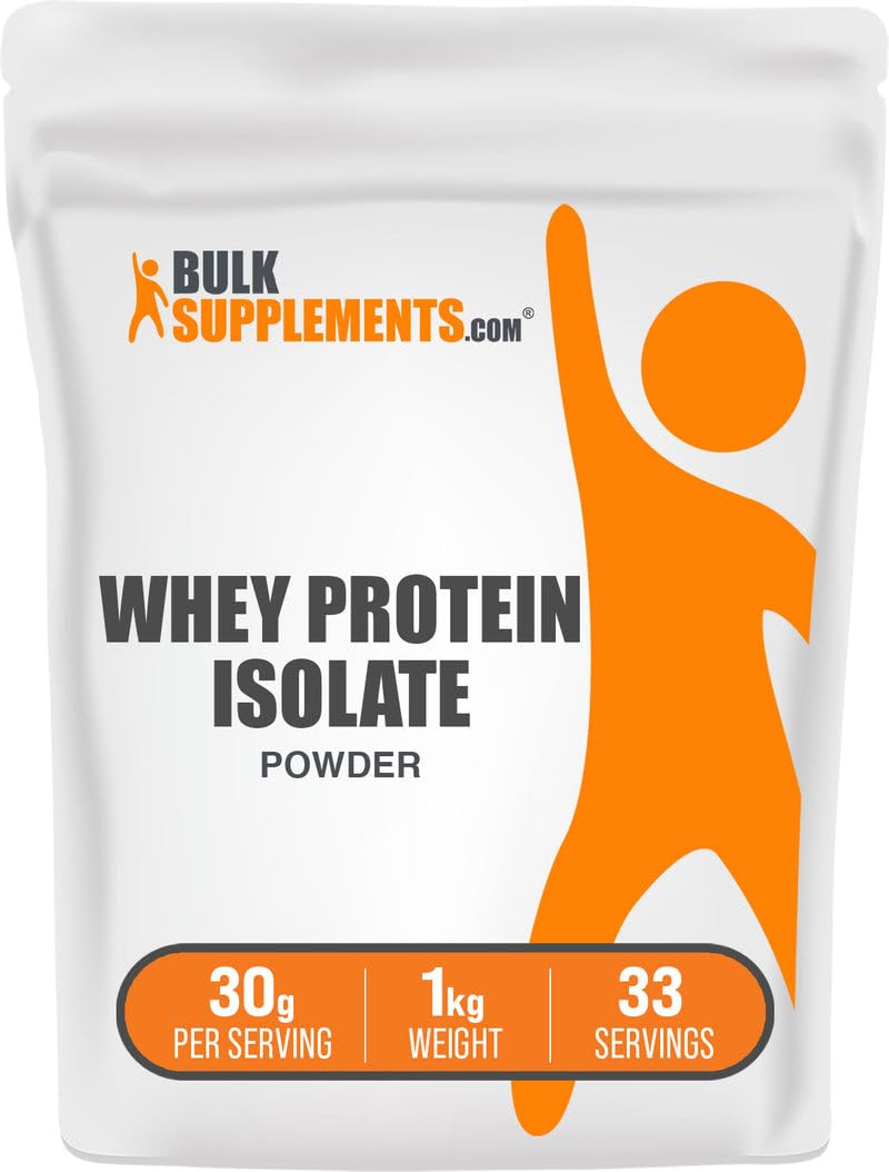 BulkSupplements Proteína de Suero Aislada envase-1kg facilita ingesta proteica diaria