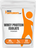 BulkSupplements Proteína de Suero Aislada envase-1kg facilita ingesta proteica diaria