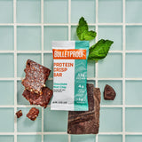 Bulletproof barra de proteína crujiente chocolate menta sin gluten y bajo azúcar