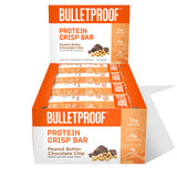 Bulletproof barra proteica crujiente con mantequilla de cacahuete y chispas de chocolate para snack sabroso