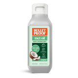 Bulletproof C8 y C10 MCT Aceite en bote transparente para energía sostenida.