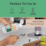 Bulletproof C8 y C10 MCT Aceite mide una cucharadita para comenzar.