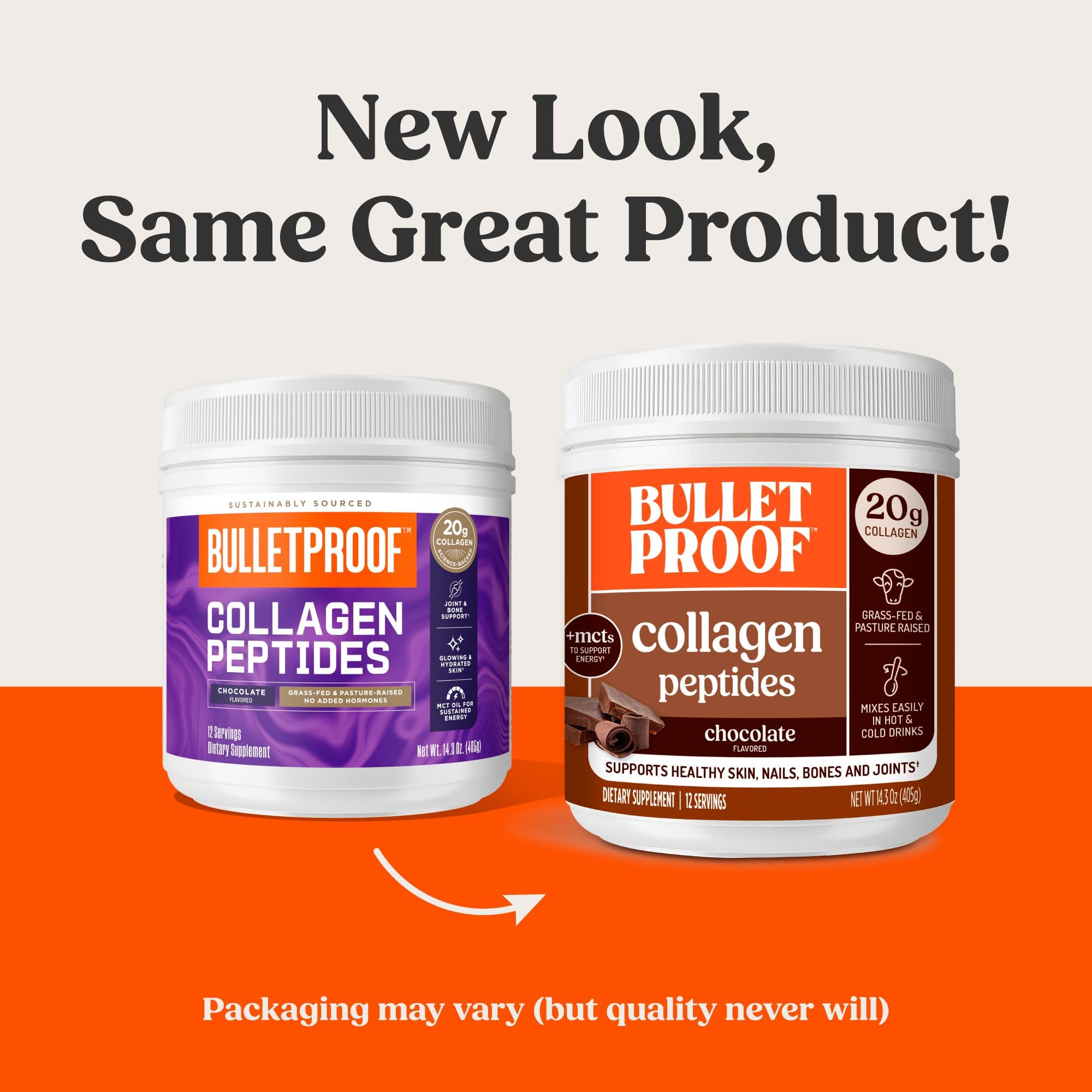 Bulletproof colágeno chocolate aceite MCT, uso diario fácil y delicioso.
