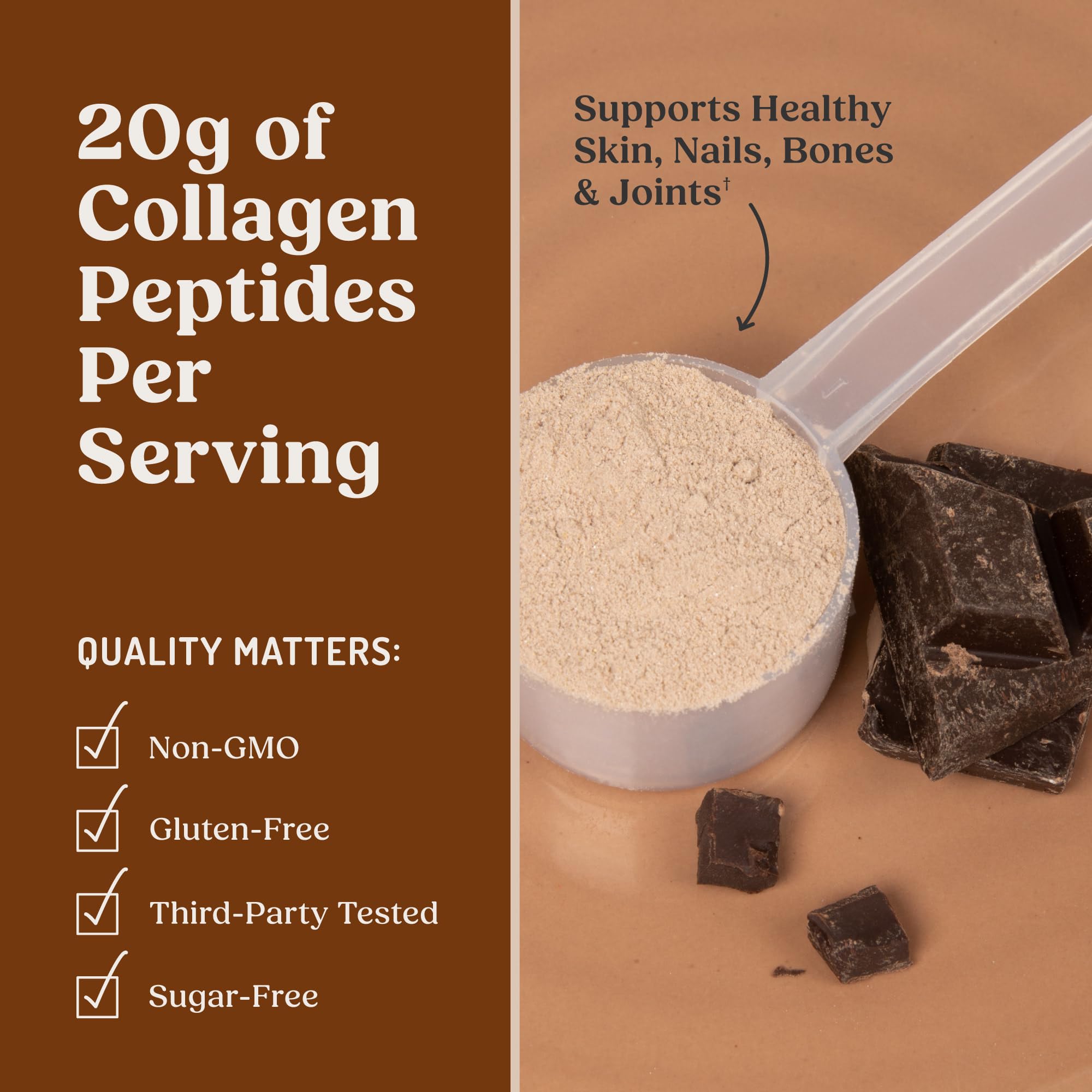 Bulletproof colágeno chocolate envase práctico para almacenar.