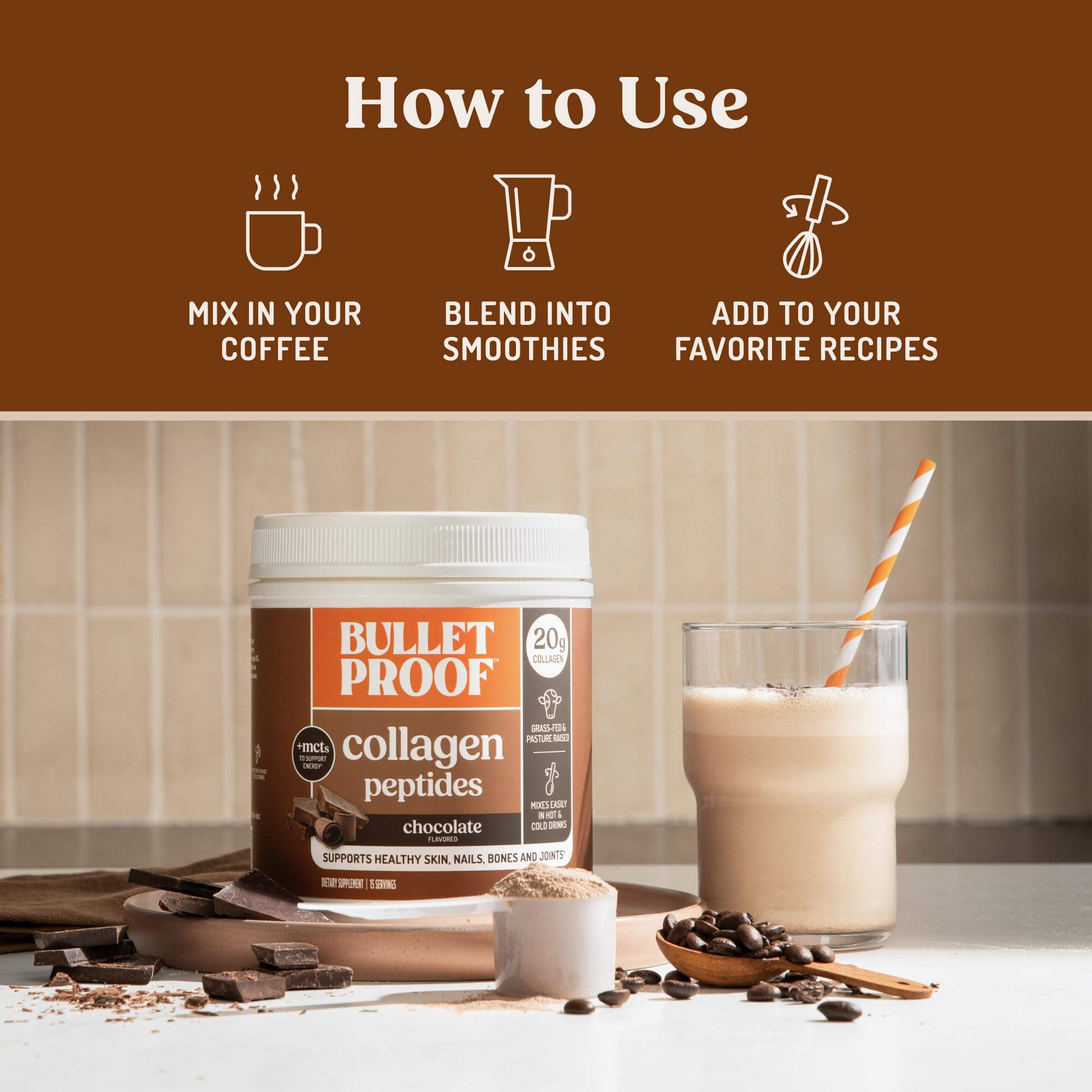 Aminoácidos clave no presentes en proteínas comunes con Bulletproof.