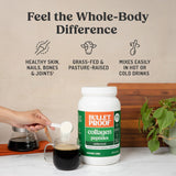 Bulletproof Collagen Peptidos sin sabor, batido suave en smoothie para huesos.