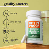 Frasco Bulletproof Glutathione Force listo para almacenamiento
