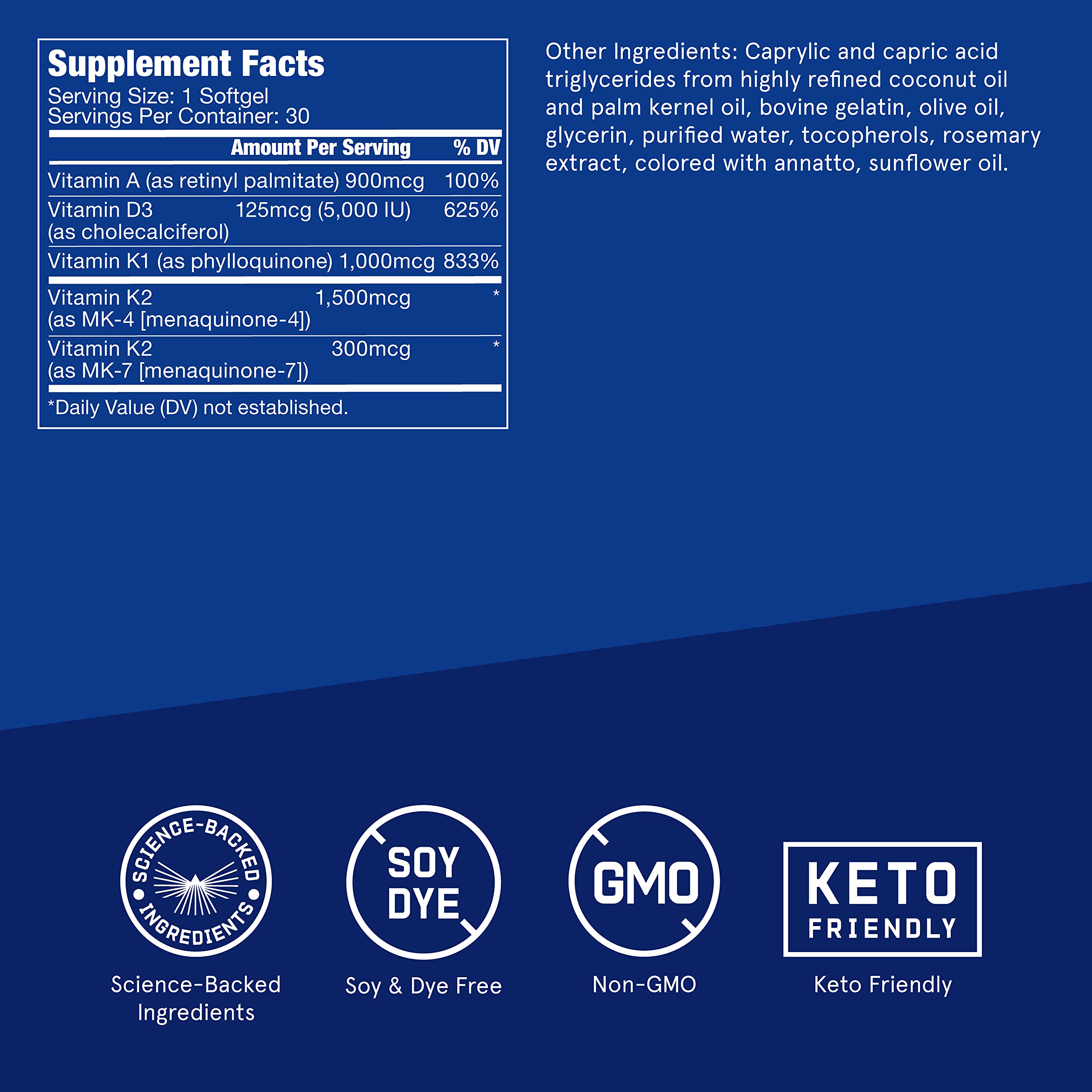 Bulletproof Vitaminas A-D-K Softgels con aceite MCT para absorción mejorada