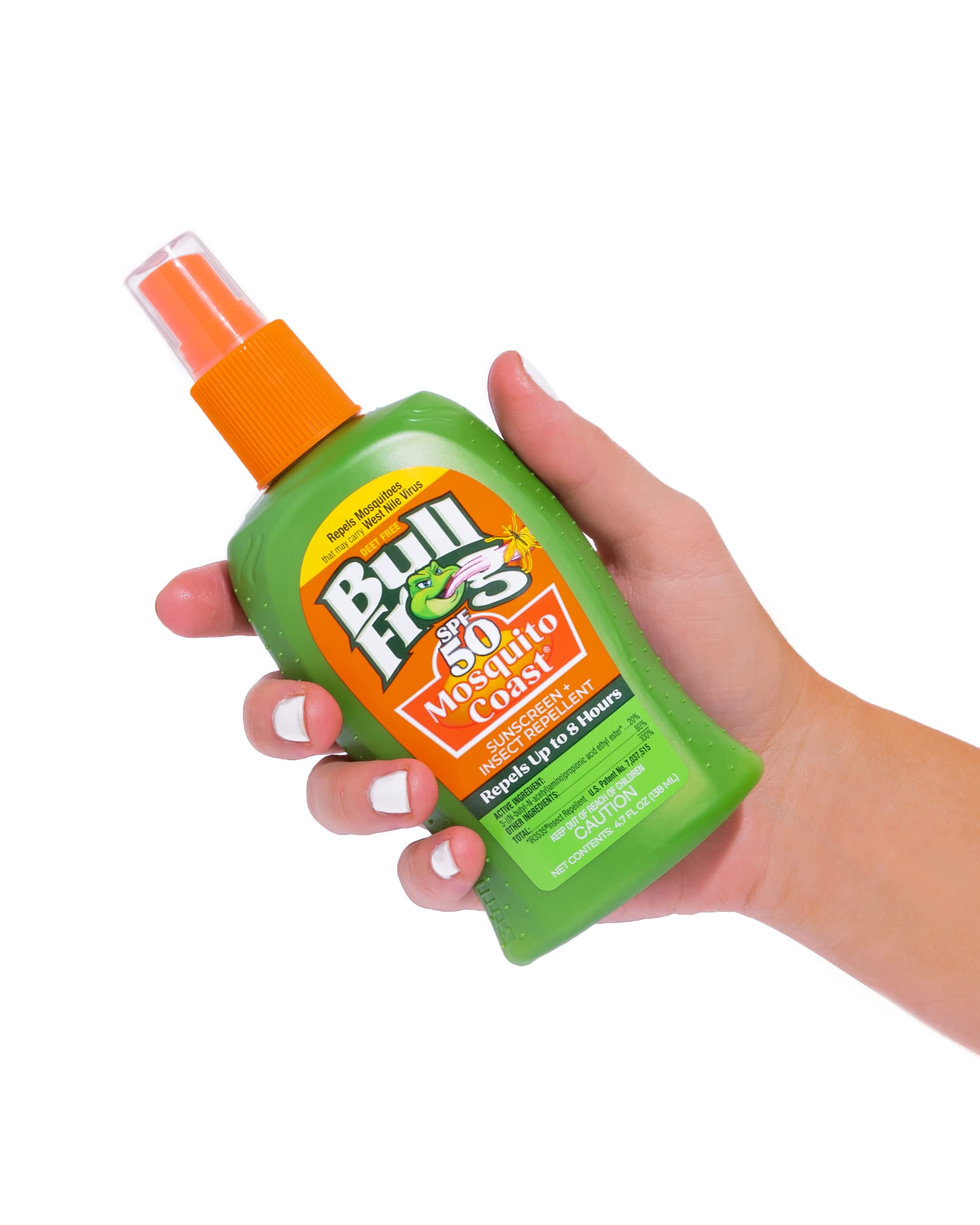Bullfrog repelente de insectos, hasta 8 horas de protección para caminatas.