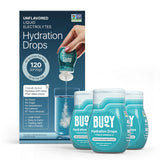 Buoy Gotas electrolitos en botella para hidratación conveniente.