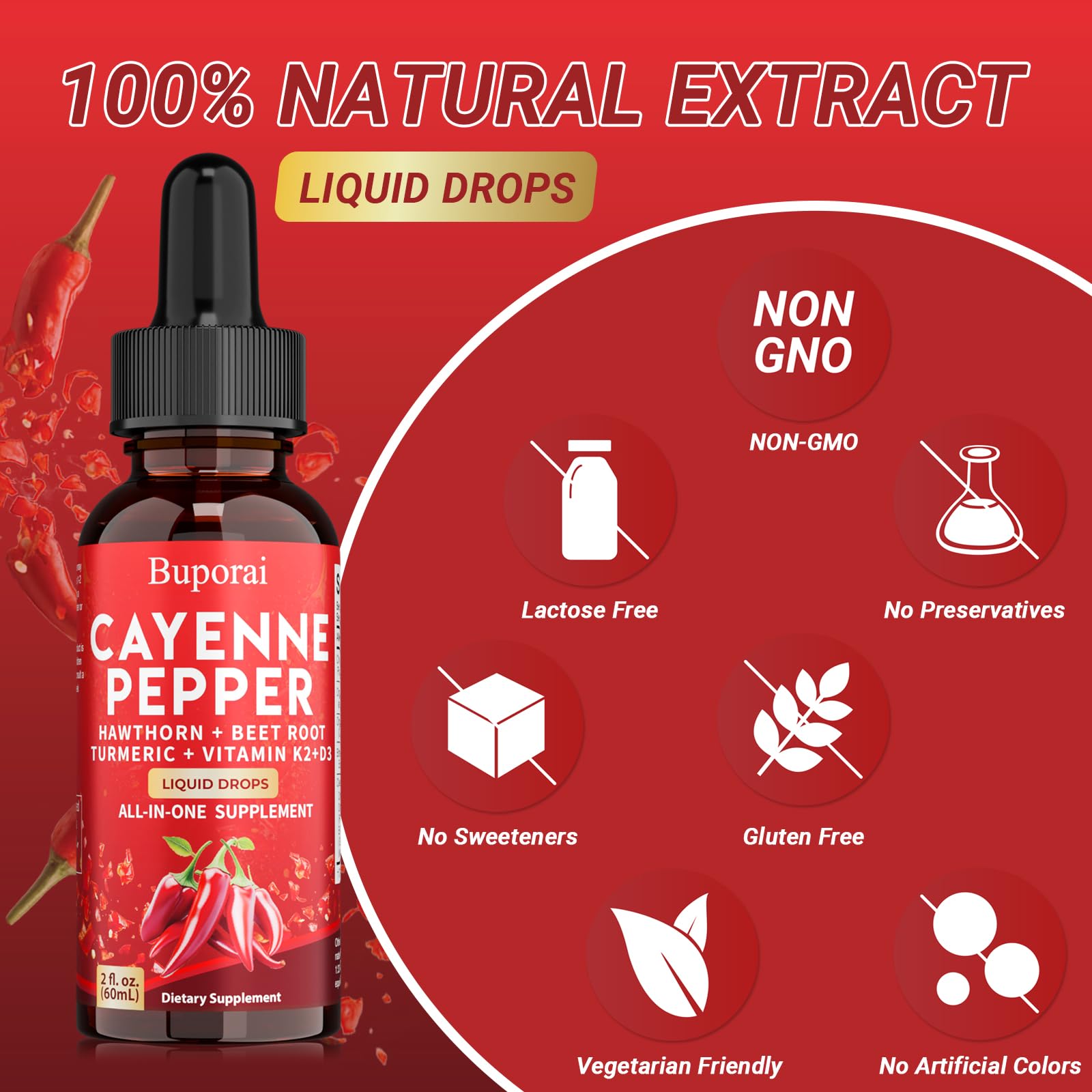 Gotas de ginseng de Buporai para energía sostenida