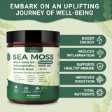 Gomitas de sabor natural-frutal Buporai Sea Moss 16-1 para bienestar diario.