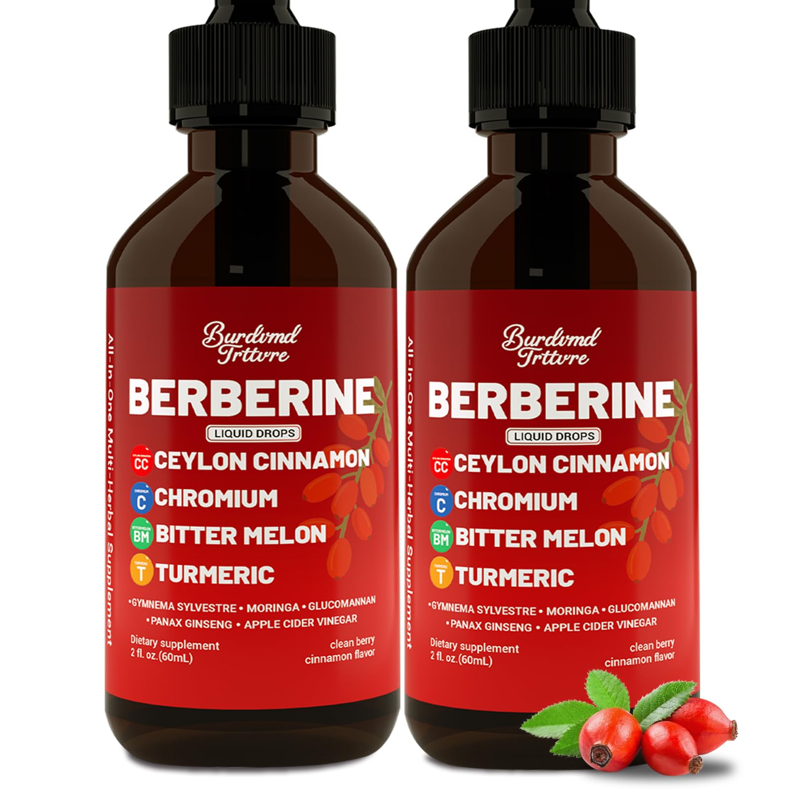 Berberina Gotas Burdvmd Trttvre, botella, apoyo digestivo suave para el día.