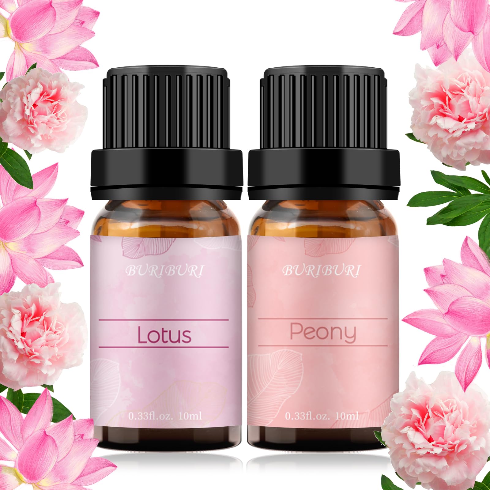BURIBURI botella de aceite esencial de loto, aroma floral relajante para difusor.