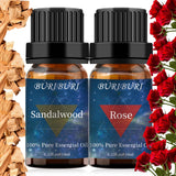 BURIBURI Aceite de rosa 10 ml para difusor, aroma floral envolvente.
