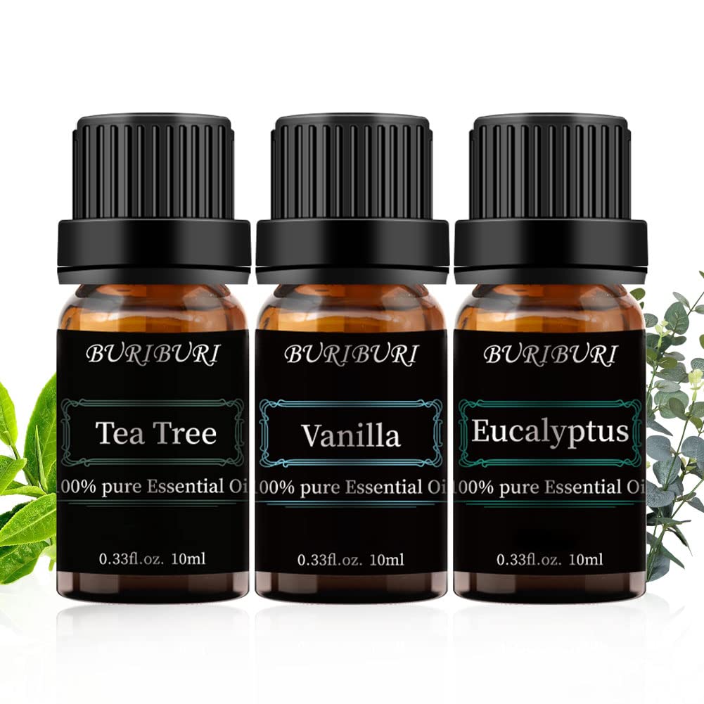 BURIBURI árbol del té, frasco ámbar de 10 ml, aroma puro para difusores.