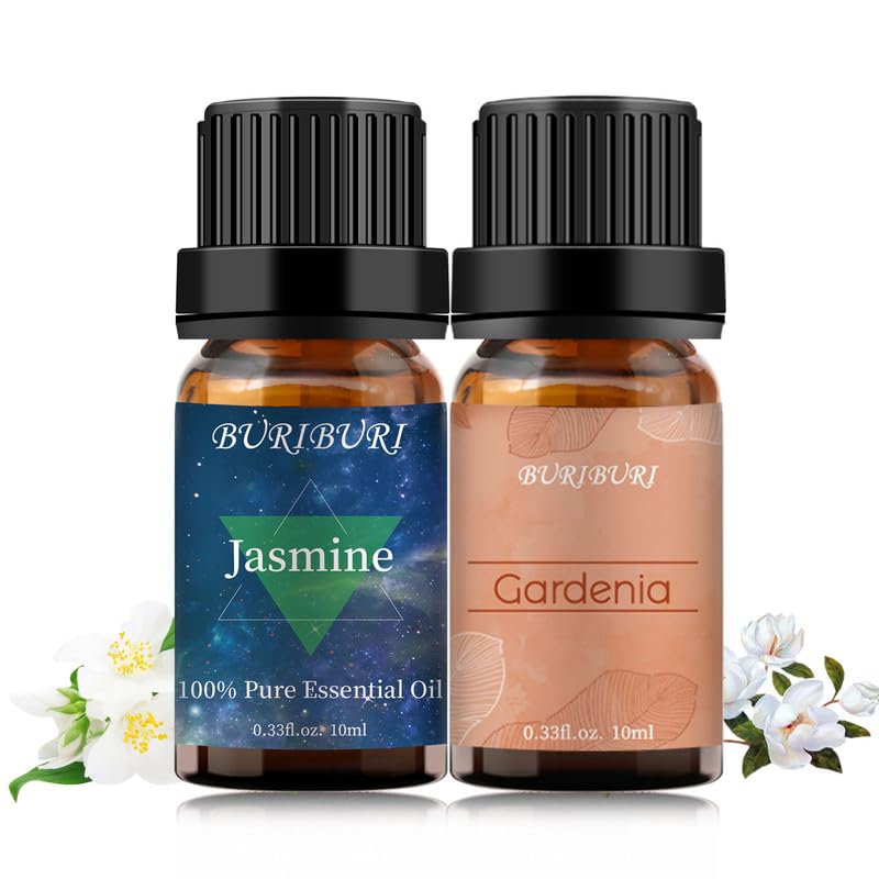 BURIBURI Jazmín aceite esencial 10ml en frasco ámbar para aromaterapia suave