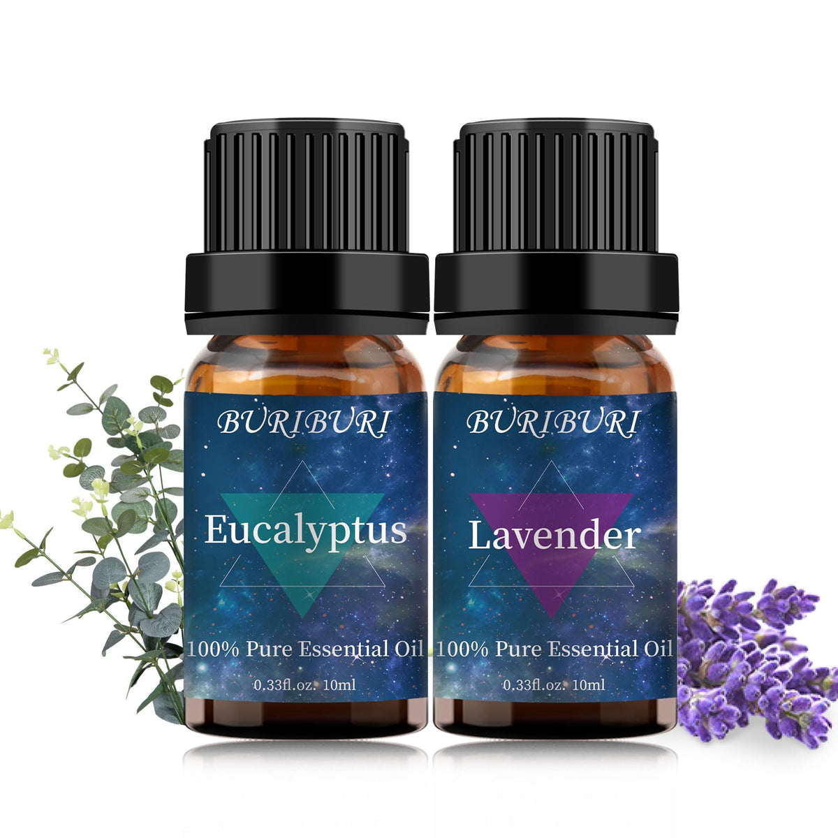BURIBURI Lavanda: botella de aceite esencial 10 ml, aroma floral para difusor.